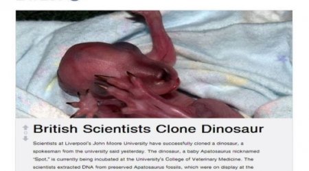 'British scientist clone dinosaur'