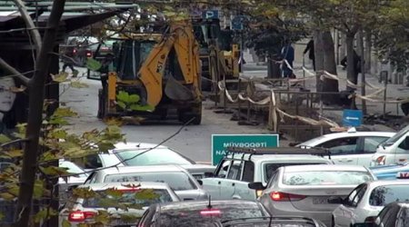 Mərkəzi küçə bir həftəlik təmirə bağlandı - Fotolar