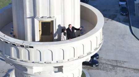 Aliyev, on his birthday, visits Azerbaijan’s largest mosque