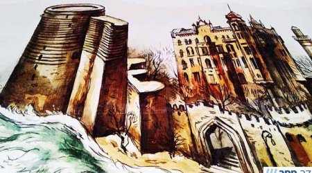 Картины бакинской архитектуры на городских арках