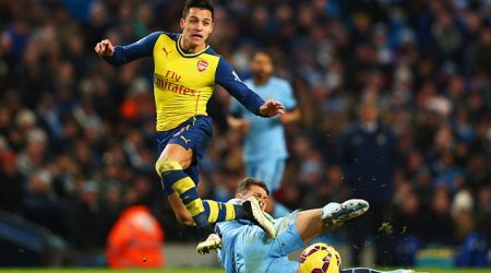 Alexis Sanchez certainly got the better of Sergio Aguero