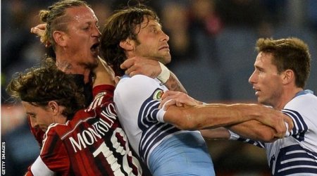 Philippe Mexes: Milan defender sent off amid Serie A brawl