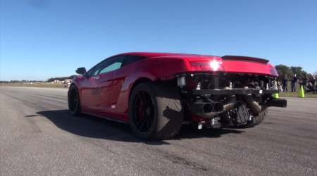 Watch a 2,000-horsepower Lamborghini Gallardo crash into a lake at full speed