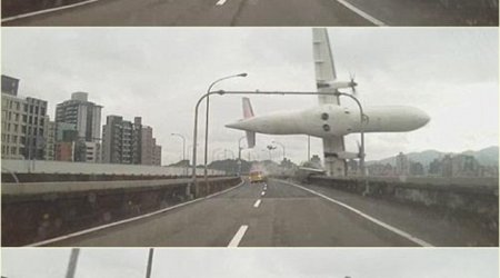 Passenger jet carrying 58 people clips the side of a bridge