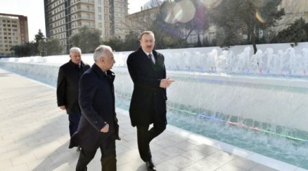 Prezident fəvvarə və şəlalələr kompleksi ilə tanış oldu