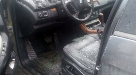В Баку загорелся BMW X5