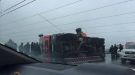 Перевернулась пожарная машина МЧС