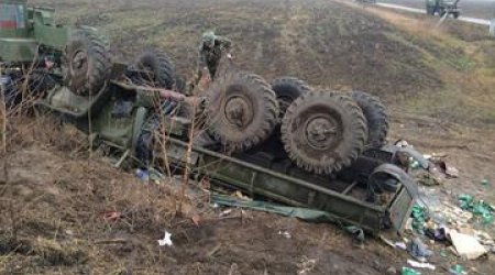 Truck with Armenian soldiers roll into ravine: 1 dead, 7 injured