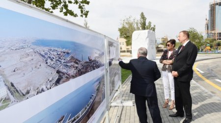 İlham Əliyev Bakıda dənizkənarı yolun açılışında iştirak etdi