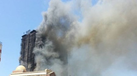 Bakıda yanan bina ilə bağlı dindirilmə başladı