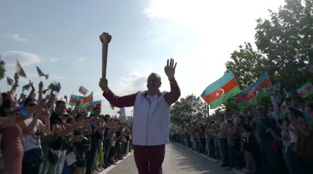 I Avropa Oyunlarının məşəli Bakıya gətirildi - Fotolar
