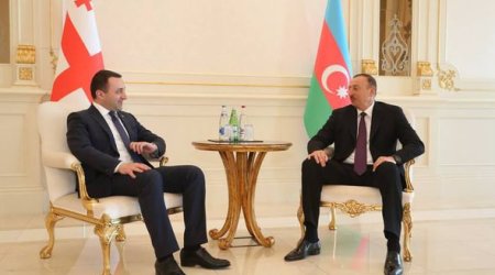 İlham Əliyev İrakli Qaribaşvilini qəbul etdi