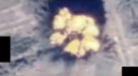 ISIS cowards running for cover after trying to hide armoured vehicle under palm tree