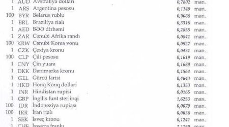 Официальный курс маната на сегодняшний день