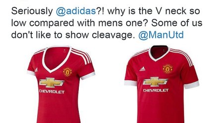 Manchester United slammed for 'sexist' women's replica shirt