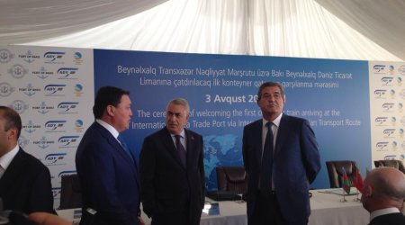 Çindən Bakıya gələn qatarın qarşılanma mərasimi keçirildi - FOTOLAR