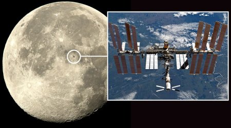 ISS captured in stunning images as it makes rare pass in front of the moon