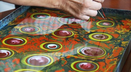 Bakıda ebru sənəti üzrə kurslar açıldı - FOTOLAR