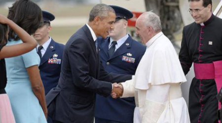 Papanın ABŞ səfəri başladı - FOTO