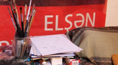 Bir gün rəssam emalatxanasında... - FOTOLAR