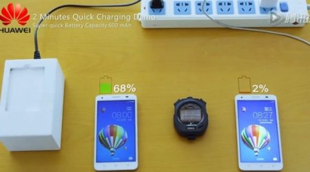Huawei reveals quick-charge battery