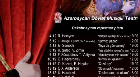 Musiqili Teatrın dekabr repertuarı