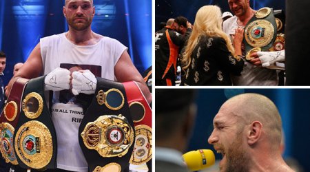 Tyson Fury celebrates win over Wladimir Klitschko by belting out Aerosmith to wife