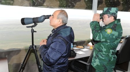Dövlət Sərhəd Xidmətinin döyüş hazırlığı yoxlanıldı - Fotolar