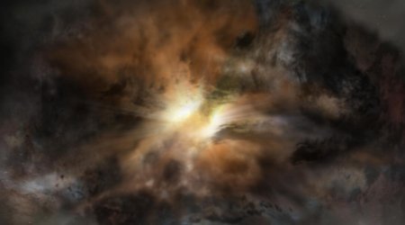 The brightest known galaxy is tearing itself apart