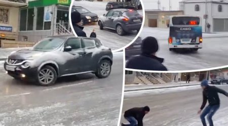 Cars, buses and trucks find out exactly why you don't drive on black ice