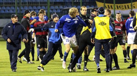 Массовая драка футболистов