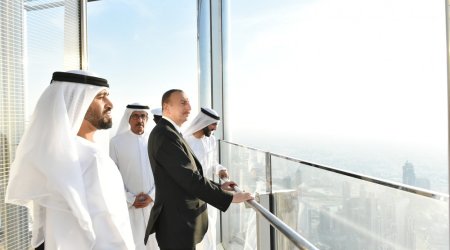 President Aliyev visits Burj Khalifa in Dubai