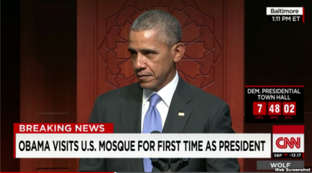 Obama məsciddə çıxış etdi