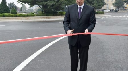 Azərbaycan prezidenti Gəncədə məktəb binasının açılışında 