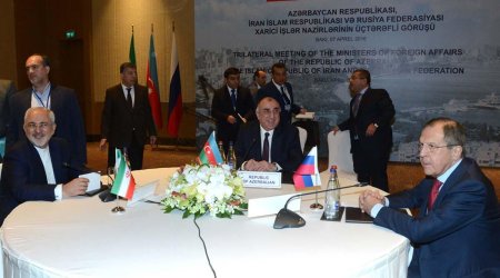 Trilateral meeting of Azerbaijani, Russian, Iranian FMs has been held in Baku
