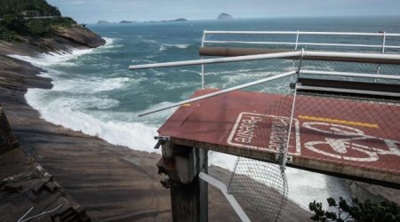 Rio Olympics cycle lane collapses into the sea killing at least 2 people