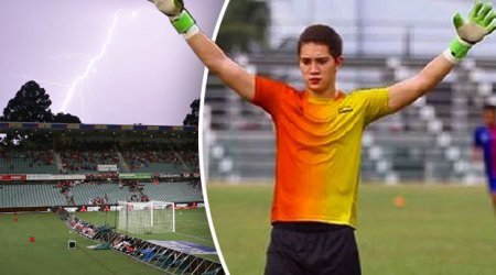 Footballer dies after being struck by lightning