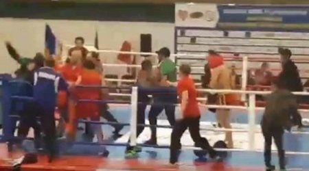 Avropa Çempionatında azərbaycanlılarla ermənilər arasında kütləvi DAVA - VİDEO