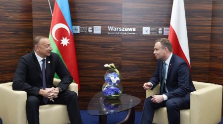 İlham Əliyev  Polşanın prezidenti və Almaniya XİN başçısı ilə görüşdü - FOTOLAR