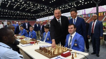 İlham Əliyev Şahmat Olimpiadasının birinci turunda