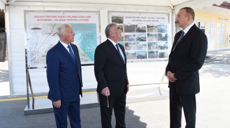 Dövlət başçısı avtomobil yolunun açılışını edib - FOTOLAR