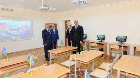 İlham Əliyev orta məktəblərə baş çəkdi - FOTOLAR