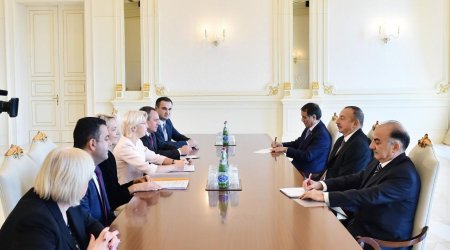 İlham Əliyev Latviya Seyminin sədrini qəbul etdi