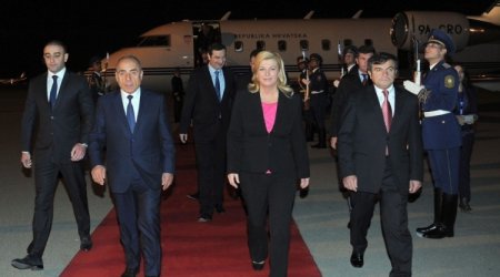 Croatian president arrives in Azerbaijan
