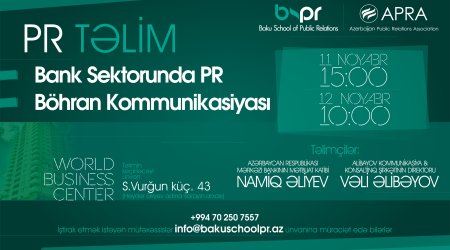 Trainings on “PR for banks” and “Crisis communications” to take place in Baku