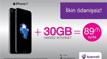 Azercell offers iPhone 7 for AZN 89 per month with no upfront