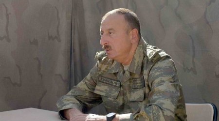 İlham Əliyev ön xətdə əməliyyat şəraiti ilə tanış olub