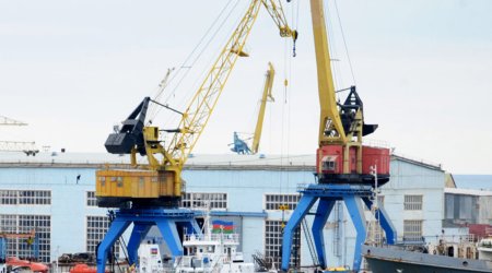 Azerbaijan Caspian Shipping floating repair station on overhaul