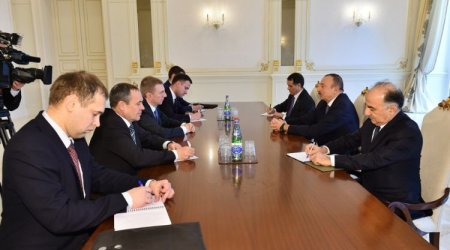 İlham Əliyev Latviya xarici işlər nazirini qəbul edib