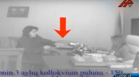 Rüşvət alan direktorun görüntüləri yayıldı - VİDEO